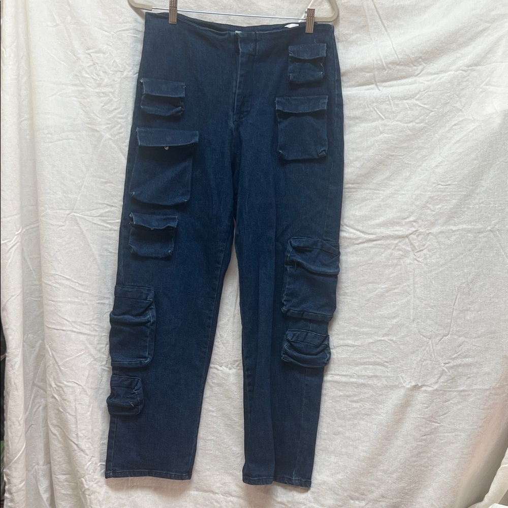 Forever 21 Dark Blue Cargo Jeans